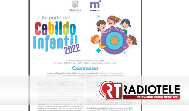 Lanza Gobierno de Morelia convocatoria para la integración del Cabildo Infantil