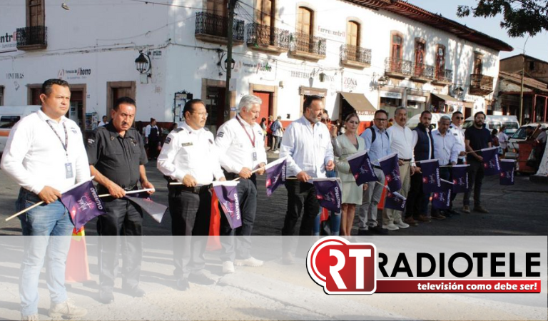 Arranca balizamiento vial en el centro histórico de Pátzcuaro