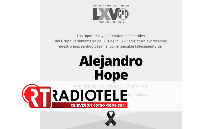 Lamenta Rubén Moreira el fallecimiento del periodista Alejandro Hope