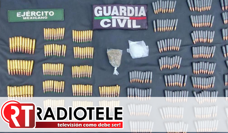 SSP y Sedena aseguran municiones y droga, en Apatzingán