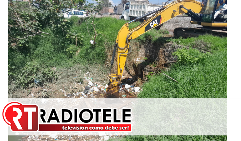 Ayuntamiento de Morelia realiza limpieza y desazolve en el dren Arroyo de Tierras