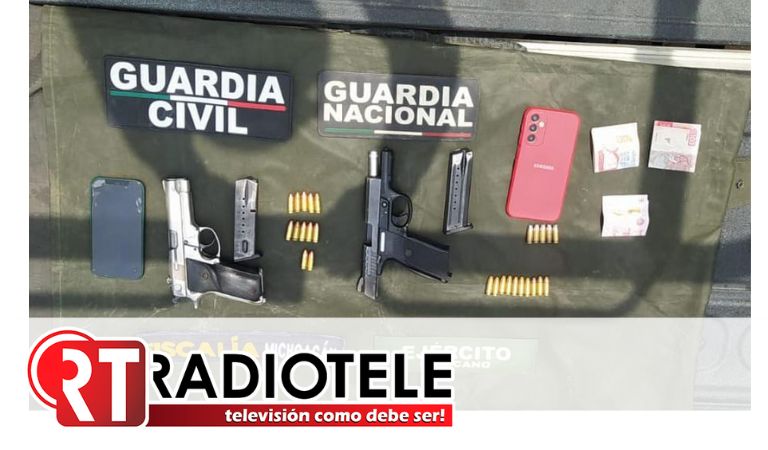 En Zitácuaro, Guardia Civil detiene a dos junto a armas de fuego