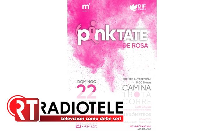 DIF Morelia convoca a la carrera Pinktate de Rosa con causa contra el cáncer de mama