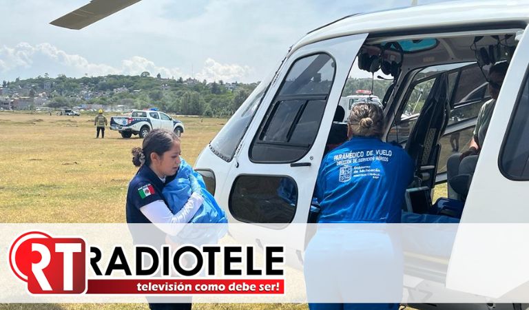 De Cuitzeo a Morelia: traslada SSP en helicóptero a dos pacientes con quemaduras