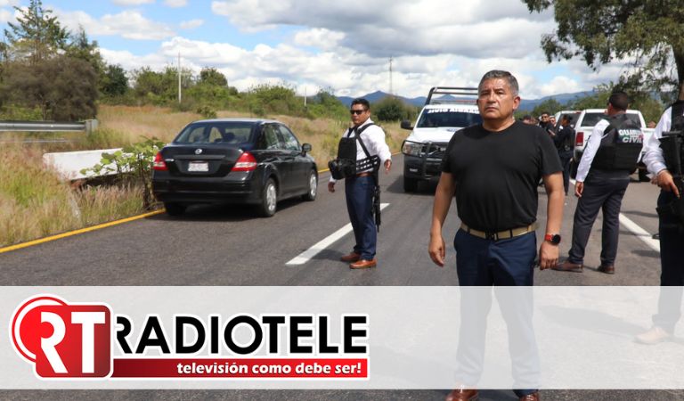 Guardia Civil despliega a manifestantes que cometían actos de rapiña y retenían vehículos, en Tiripetío