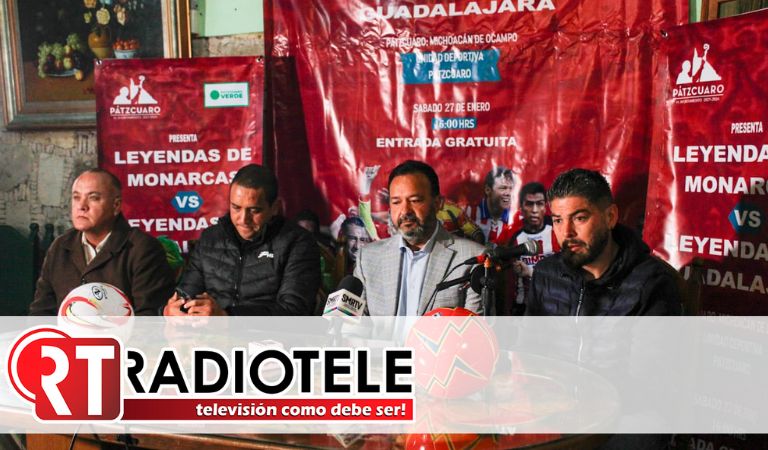 Anuncia Julio Arreola en Rueda de Prensa del Partido de Leyendas del Monarcas y Guadalajara en Pátzcuaro