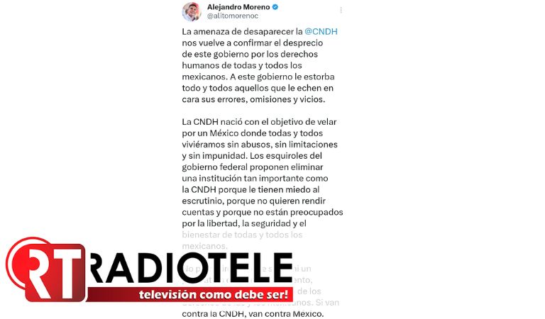 PRI No Permitirá Desaparición De La CNDH, Advierte Alejandro Moreno
