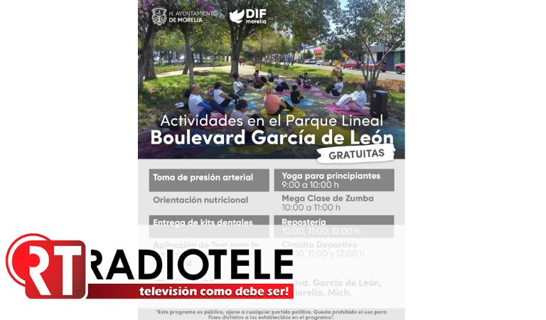 Invitan a jornada de actividades saludables y educativas en el Boulevard García de León