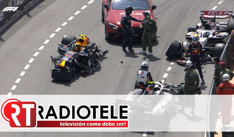 Checo Pérez sufre choque en el GP de Mónaco y destroza su auto; tuvo que abandonar la carrera