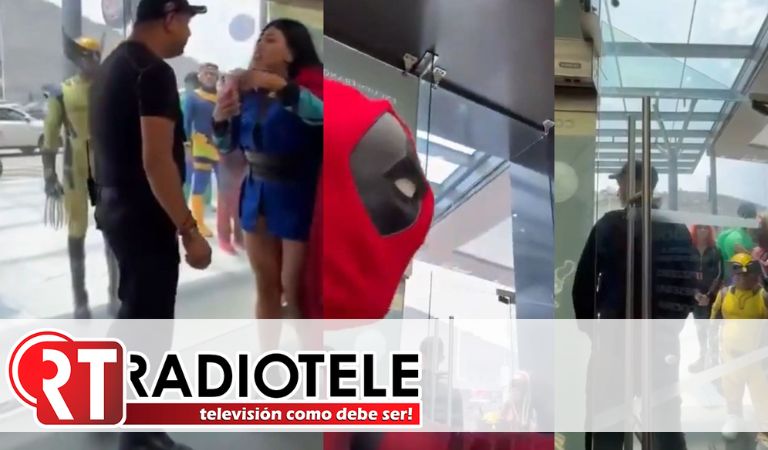 Fans llegan disfrazados al cine para ver Deadpool y les prohíben la entrada a empujones en centro comercial