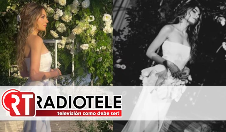 Sofía Castro deslumbra con vestido de novia floral en su boda civil