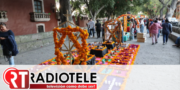 Calzada San Diego, Villalongín y plaza Jardín Morelos, deslumbran con altares y tapetes del Día de Muerto
