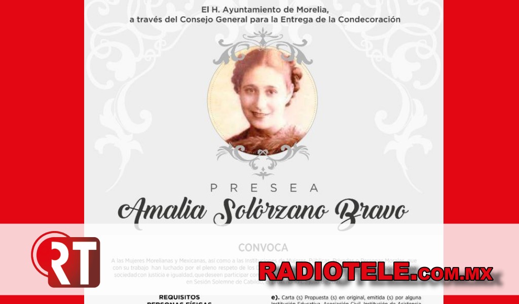 Continúa abierta la convocatoria para la Presea “Amalia Solórzano Bravo”