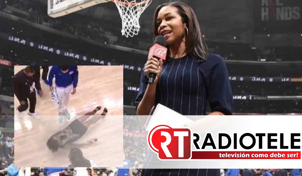 Reportera de la NBA sufre aparatosa caída tras entrevista con jugador