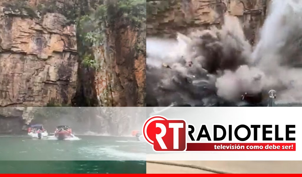 ¡Impactante! Acantilado aplasta lancha de turistas en lago de Brasil