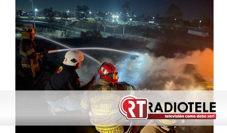 Continúan labores de auxilio para sofocar incendio en Tarímbaro