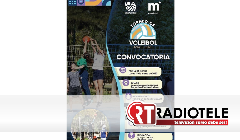 Convoca Ayuntamiento de Morelia a Torneo de Voleibol Mixto