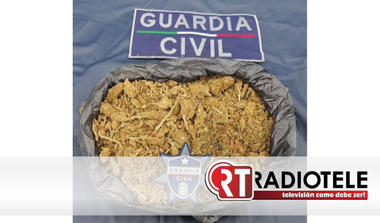 Guardia Civil detiene a 2 personas y decomisa más de un kilo de marihuana, en Morelia