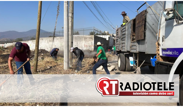 Realiza Ayuntamiento de Morelia jornada de limpieza en la colonia Ignacio Lopéz Rayón”