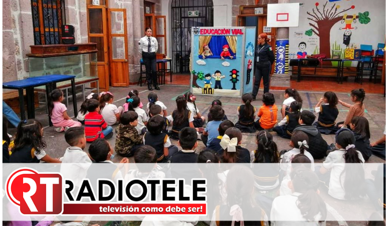 En Morelia: Tránsito y Movilidad de la SSP llevó talleres a primaria CADI Monarca 