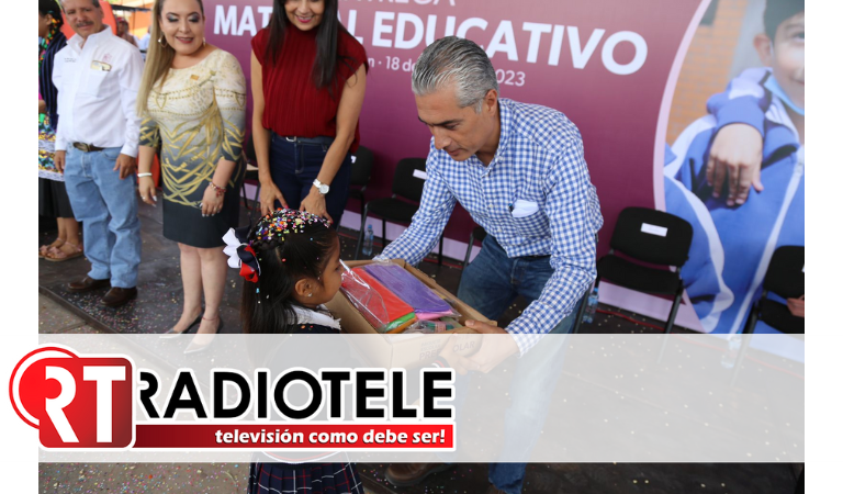 Participa DIF Michoacán en entrega de material a escuelas de Cuitzeo