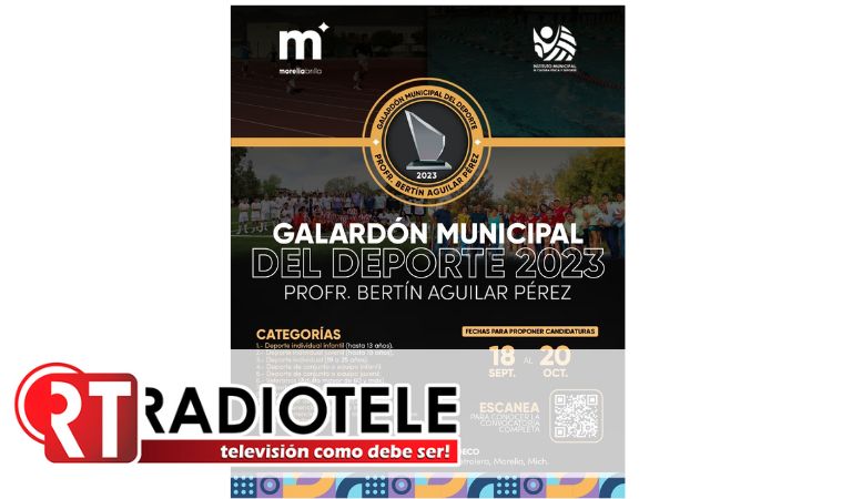 Lanza Gobierno de Morelia convocatoria para el Galardón Municipal del Deporte “Bertín Aguilar Pérez” 2023