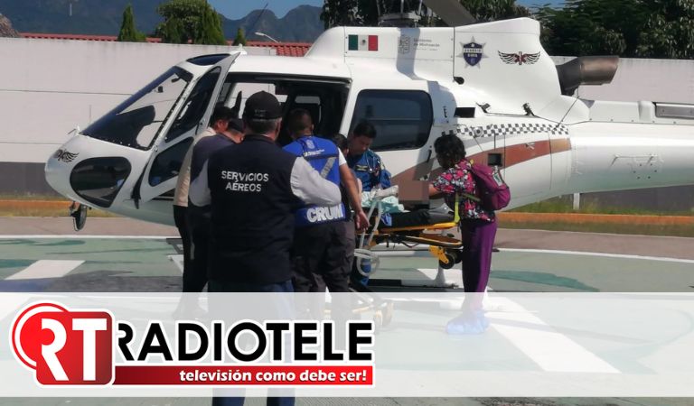 De Huetamo a Morelia, SSP traslada de manera urgente y vía aérea a mujer embarazada 