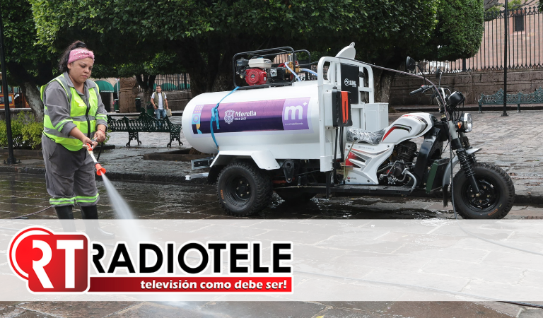 Gobierno de Morelia pone en operación moto pipas para el mantenimiento de espacios públicos